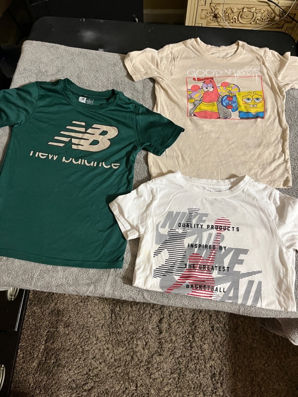 New Balance Dark Green Logo Short Sleeve Tee - Kids